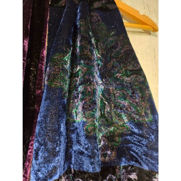 VTG Y2K 2000s Etro Velvet Burnout Paisley Patchwork Dress Sz. 42 / 6 - Picture 9 of 10